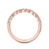 Sugarock Channel/Shared Prong 14K Rose Gold Wedding Band DEF VVS-VS
