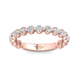 Sugarock Channel/Shared Prong 14K Rose Gold Wedding Band DEF VVS-VS