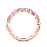 Sugarock Channel/Shared Prong 14K Rose Gold Wedding Band DEF VVS-VS