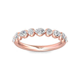 Sugarock Channel/Shared Prong 14K Rose Gold Wedding Band DEF VVS-VS