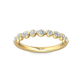Sugarock Channel/Shared Prong 18K Yellow Gold Wedding Band DEF VVS-VS
