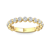 Sugarock Channel/Shared Prong 18K Yellow Gold Wedding Band DEF VVS-VS