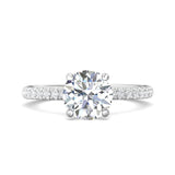 Sugarock Micropave 14K White Gold Engagement Ring DEF VVS-VS