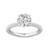 Sugarock Micropave 14K White Gold Engagement Ring DEF VVS-VS