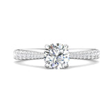 Sugarock Micropave 14K White Gold Engagement Ring DEF VVS-VS