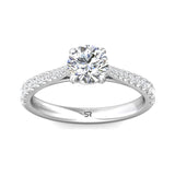 Sugarock Micropave 14K White Gold Engagement Ring DEF VVS-VS