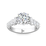 Sugarock Channel/Shared Prong 14K White Gold Engagement Ring DEF VVS-VS
