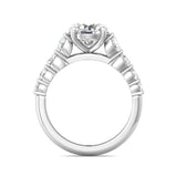 Sugarock Channel/Shared Prong 14K White Gold Engagement Ring DEF VVS-VS