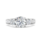 Sugarock Three Stone 14K White Gold Engagement Ring DEF VVS-VS