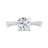 Sugarock Micropave 14K White Gold Engagement Ring DEF VVS-VS