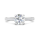 Sugarock Micropave 14K White Gold Engagement Ring DEF VVS-VS