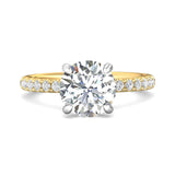 Sugarock Micropave 14K Yellow / PLAT Engagement Ring DEF VVS-VS