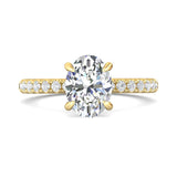 Sugarock Micropave 14K Yellow Gold Engagement Ring DEF VVS-VS