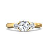 Sugarock Three Stone 14K Yellow Gold Engagement Ring DEF VVS-VS
