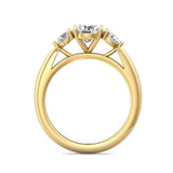 Sugarock Three Stone 14K Yellow Gold Engagement Ring DEF VVS-VS