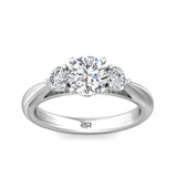 Sugarock Three Stone Platinum Engagement Ring DEF VVS-VS