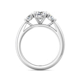 Sugarock Three Stone Platinum Engagement Ring DEF VVS-VS