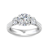 Sugarock Three Stone Platinum Engagement Ring DEF VVS-VS