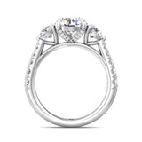 Sugarock Three Stone Platinum Engagement Ring DEF VVS-VS