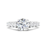 Sugarock Channel/Shared Prong 18K White Gold Engagement Ring DEF VVS-VS