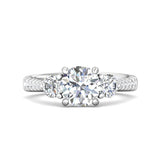 Sugarock Three Stone 18K White Gold Engagement Ring DEF VVS-VS