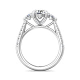 Sugarock Three Stone 18K White Gold Engagement Ring DEF VVS-VS