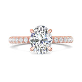 Sugarock Micropave 18K Rose Gold Engagement Ring DEF VVS-VS
