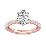 Sugarock Micropave 18K Rose Gold Engagement Ring DEF VVS-VS