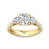 Sugarock Three Stone 18K Yellow Gold Engagement Ring DEF VVS-VS