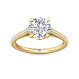 Sugarock Micropave 18K Yellow Gold Engagement Ring DEF VVS-VS