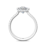 Sugarock Micropave 14K White Gold Engagement Ring DEF VVS-VS
