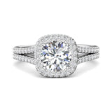 Sugarock Split Shank 14K White Gold Engagement Ring DEF VVS-VS