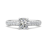 Sugarock Micropave 14K White Gold Engagement Ring DEF VVS-VS