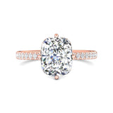 Sugarock Micropave 14K Rose Gold Engagement Ring DEF VVS-VS