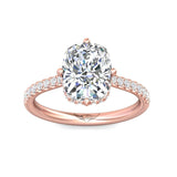 Sugarock Micropave 14K Rose Gold Engagement Ring DEF VVS-VS