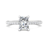 Sugarock Micropave 14K White Gold Engagement Ring DEF VVS-VS