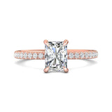 Sugarock Micropave 18K Rose Gold Engagement Ring DEF VVS-VS