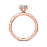 Sugarock Micropave 18K Rose Gold Engagement Ring DEF VVS-VS