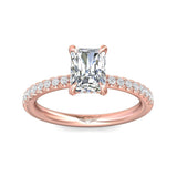 Sugarock Micropave 14K Rose Gold Engagement Ring DEF VVS-VS