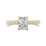 Sugarock Micropave 18K Yellow Gold Engagement Ring DEF VVS-VS