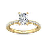 Sugarock Micropave 18K Yellow Gold Engagement Ring DEF VVS-VS