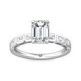 Sugarock Channel/Shared Prong 14K White Gold Engagement Ring F-G VS-SI