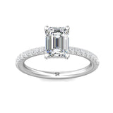 Sugarock Micropave 14K White Gold Engagement Ring DEF VVS-VS