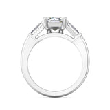 Sugarock Three Stone Platinum Engagement Ring DEF VVS-VS