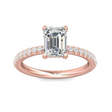 Sugarock Micropave 18K Rose Gold Engagement Ring DEF VVS-VS
