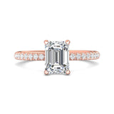 Sugarock Micropave 14K Rose Gold Engagement Ring DEF VVS-VS