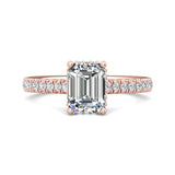 Sugarock Micropave 14K Rose Gold Engagement Ring DEF VVS-VS