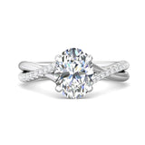 Sugarock Split Shank 14K White Gold Engagement Ring DEF VVS-VS