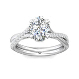 Sugarock Split Shank 14K White Gold Engagement Ring DEF VVS-VS