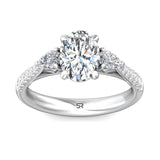 Sugarock Three Stone 14K White Gold Engagement Ring DEF VVS-VS